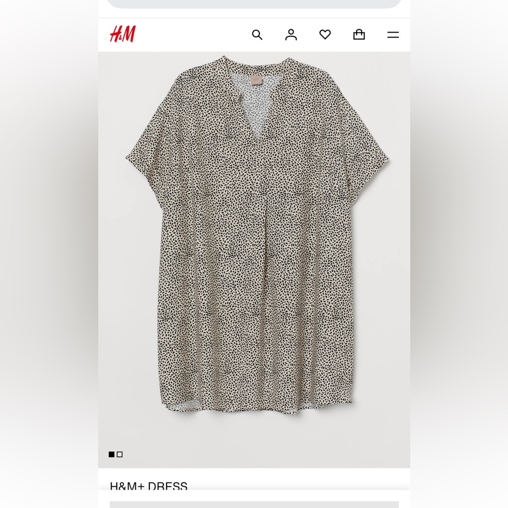 H&M Light beige/Leopard print knee length dress